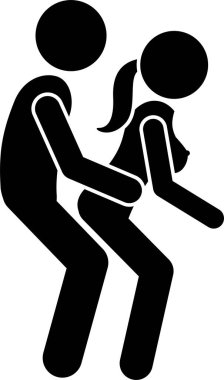 Seks pozisyonunun minimalist vektör illüstrasyonu