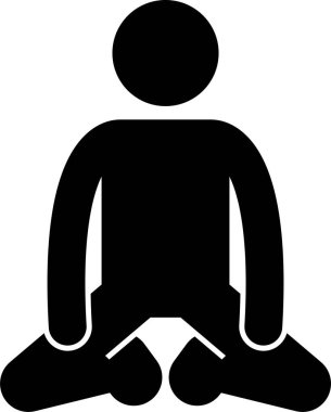 Erkek Temel Duruş Oturan Oturan Simge Simgesi Resim Grafiği