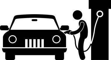 Makine kullanan insanın minimalist vektör illüstrasyonuName