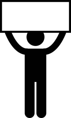 Tabela tutan kişinin minimalist vektör illüstrasyonu