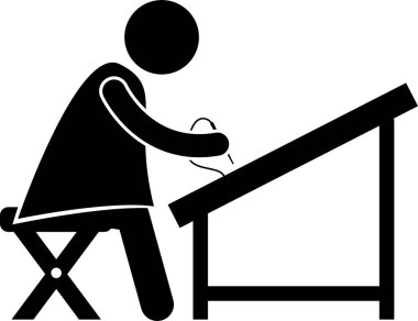 minimalist vektör illüstrasyonu, sanatsal iş kavramı