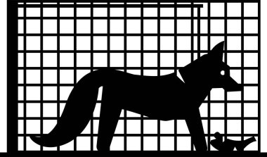 Minimalist vektör illüstrasyonu, hayvan zulmü kavramı