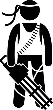 Askerin minimalist vektör çizimi 