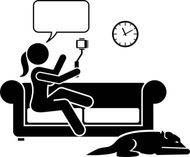 vlog kavramı oluşturan insanların minimalist vektör illüstrasyonu 