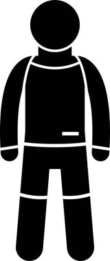 Mayolu adamın minimalist vektör çizimi   