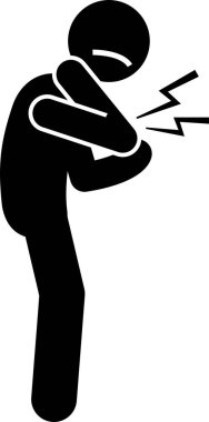 Farklı vücut parçalarındaki kırıklar ve yaralar için ilk yardım çubuğu simgeleri. Kırık kemik ve ağrının sapanı, bandajı ve yükseltme tekniklerinin vektör çizimleri.