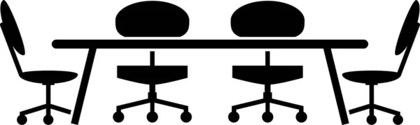 Sandalyeli Bir Ofis Masasının Çizimi — Stok Vektör