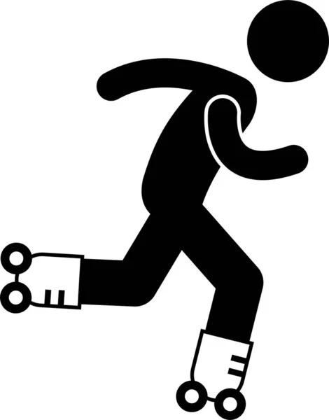 Skating Riding Activity Icon Symbol Sign Pictogram — Stock Vector