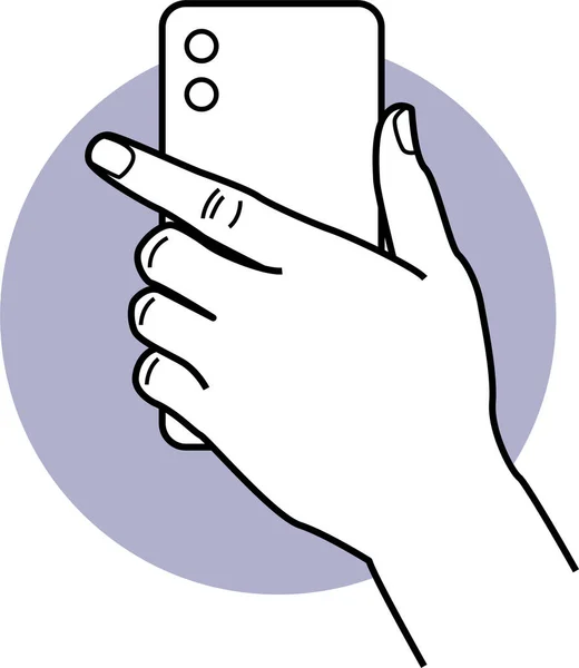 Векторна Ілюстрація Руки Тримає Смартфон — стоковий вектор