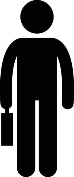 Man Met Willekeurige Objecten Stick Figuur Pictogram Pictogrampictogrammen — Stockvector