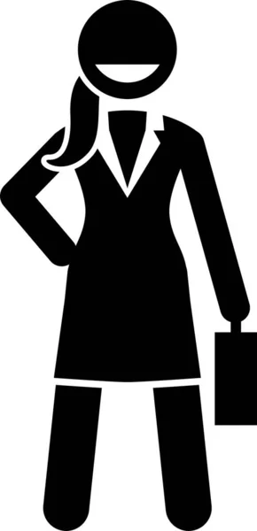 Ilustración Vectorial Minimalista Del Carácter Mujer Negocios — Archivo Imágenes Vectoriales