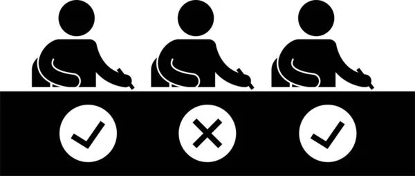 Judges Audition Singing Performance Talent Show Stick Figure Pictogram Icon Stock Vector