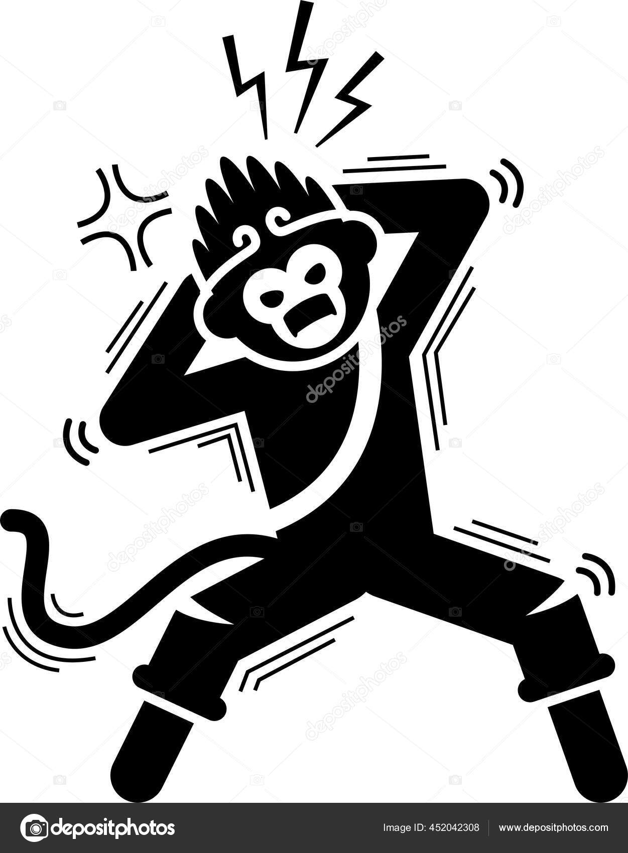 Monkey King Sun Wukong Characters Icon Set Vector Illustrations Legendary Stock Vector Image By C Leremy