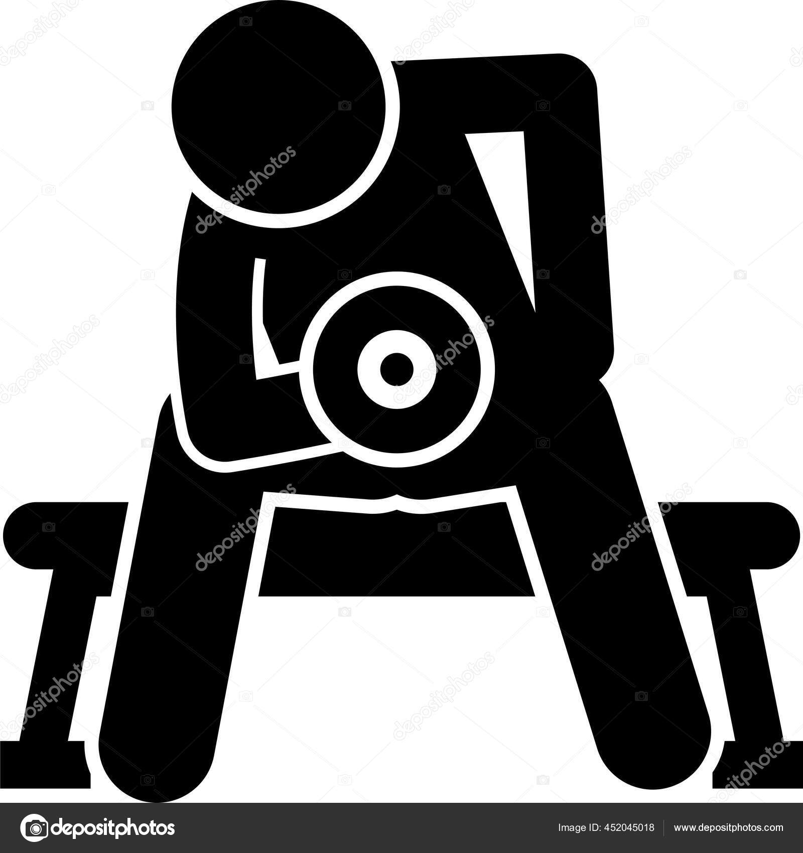 Arm building exercises and muscle building stick figure pictograms.  Artworks depict a set of weight training reps workout for arm hand muscle  by gym m Stock Vector Image & Art - Alamy