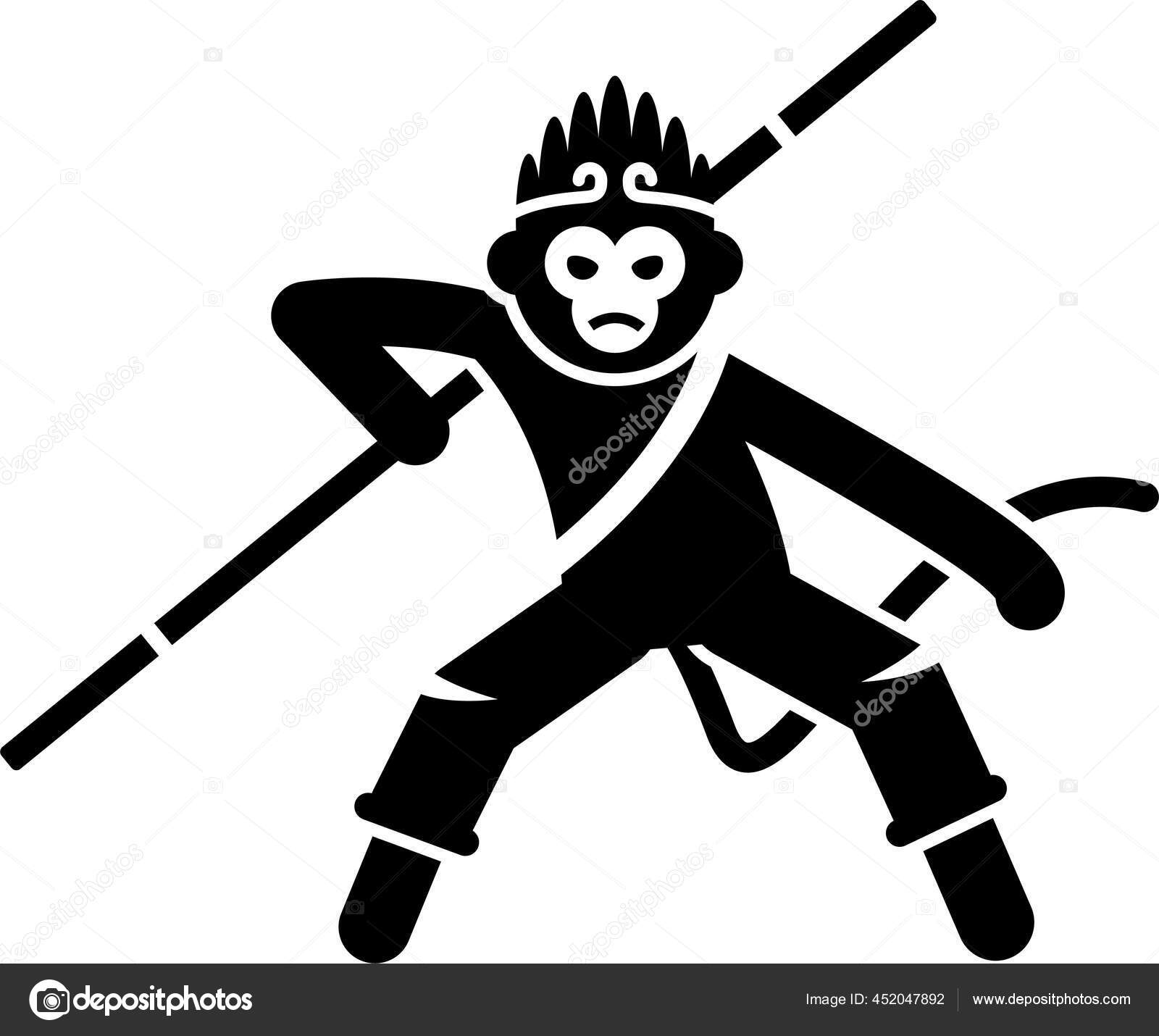 Monkey King Sun Wukong Characters Icon Set Vector Illustrations Legendary Vector Image By C Leremy Vector Stock