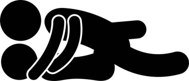 Seks pozisyonunun minimalist vektör illüstrasyonu