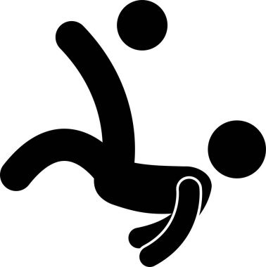 Futbol simgesini oynayan kişinin vektör illüstrasyonu