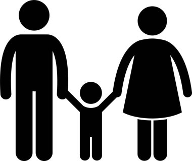 aile konsepti simgesi, vektör illüstrasyonu