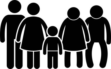 aile konsepti simgesi, vektör illüstrasyonu