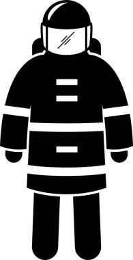 itfaiyecinin siyah minimalist vektör çizimi