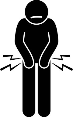 Minimalist vektör illüstrasyonu, prostatit konsepti