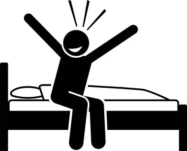 Kişinin minimalist vektör çizimi uyanın 