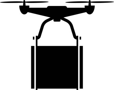 İnsansız hava aracı konseptinin minimalist vektör illüstrasyonu 