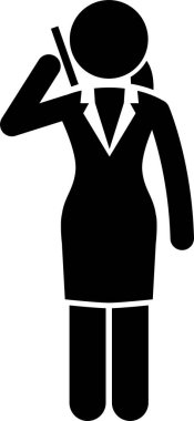 Lider iş kadınının minimalist vektör illüstrasyonu