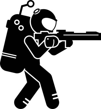 minimalist vektör illüstrasyonu, uzay yolculuğu kavramı