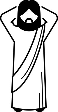 İsa Mesih temel duruş, duruş ve hareketler. İsa 'nın farklı jestleri, duyguları, ifadeleri ve duyguları olan figürlü figürü..