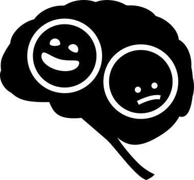 Minimalist vektör çizimi, bipolar bozukluk kavramı