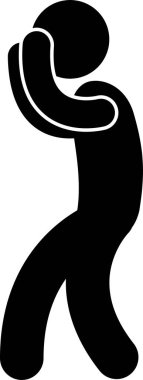 Minimalist vektör illüstrasyonu, kavga kavramı