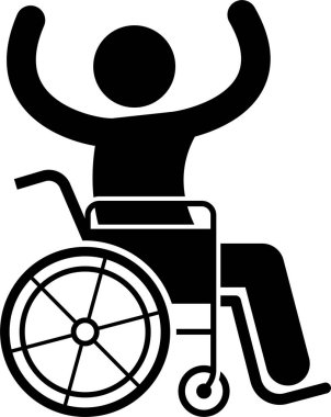 Engelli kişi sosyal hayat kavramının minimalist vektör illüstrasyonu 