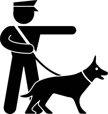 minimalist vektör illüstrasyonu, polis kavramı
