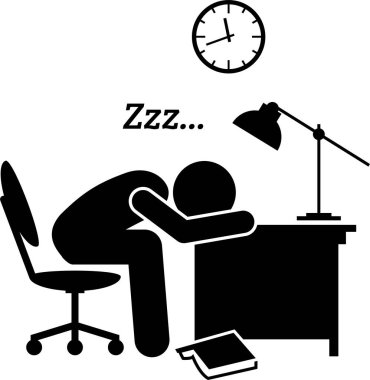 Her yerde uyuyan kişinin minimalist vektör çizimi 