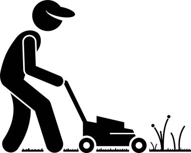 Bahçıvanın siyah minimalist vektör çizimi