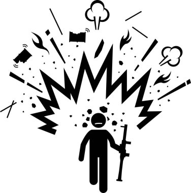 Eylem kahramanının minimalist vektör çizimi