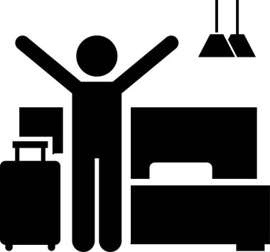 Otel Hizmetleri Resepsiyonisti Belboy Hizmetçi İşçi Müşteri Konuğu Çubuk Şekil Resim Simgesi