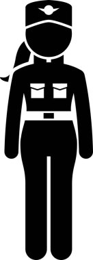 Kamu güvenliği bayan memurunun minimalist vektör çizimi