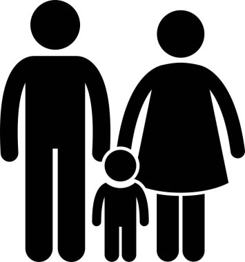 aile konsepti simgesi, vektör illüstrasyonu