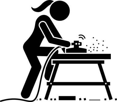 Kız el sanatları konseptinin minimalist vektör çizimi 