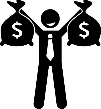 İş adamı karakterinin minimalist vektör çizimi