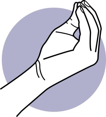 El ve avuç içi hareketleri. Çeşitli el ve el hareketleri pozlarının vektör çizimleri.