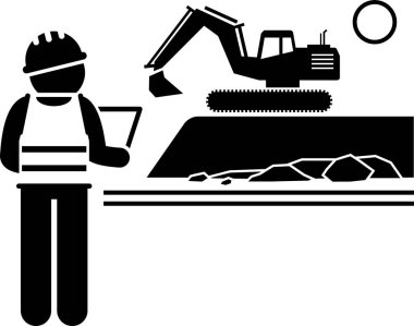 Madencilik kavramının minimalist vektör illüstrasyonu