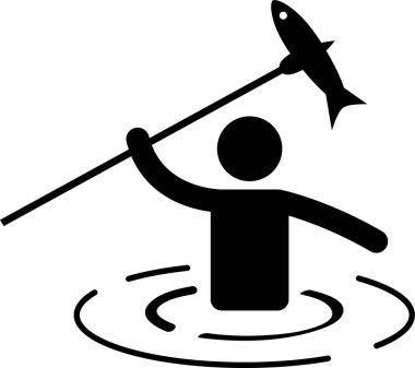 Minimalist vektör illüstrasyonu, su faaliyeti kavramı