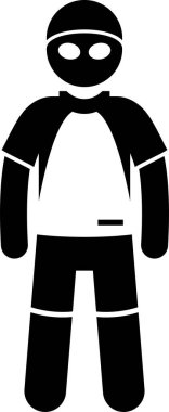 Mayolu adamın minimalist vektör çizimi   