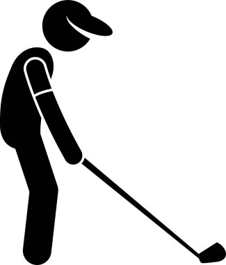 Golf kavramının minimalist vektör illüstrasyonu 