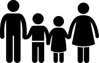 aile konsepti simgesi, vektör illüstrasyonu