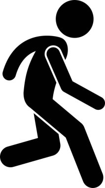 Koşan adamın minimalist vektör illüstrasyonu