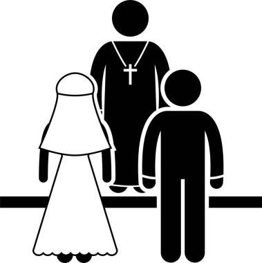 Evlilik kavramının minimalist vektör çizimi